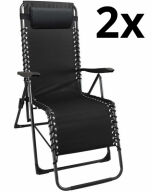 Relaxliege anthrazit, klappbar 2er Set
