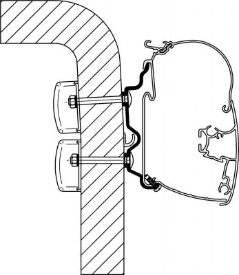 Adapter Hymer Exsis / Hymer Camp ab Baujahr 2012, Länge 2,6 m Adapter Hymer Exsis / Hymer Camp ab Baujahr 2012, Länge 2,6 m