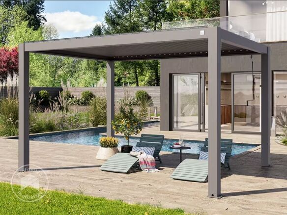 Pergola Deluxe 3 x 3m perlgrau 
